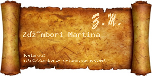 Zámbori Martina névjegykártya